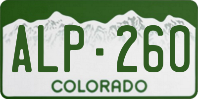CO license plate ALP260