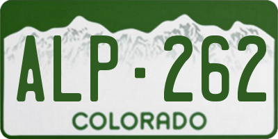 CO license plate ALP262