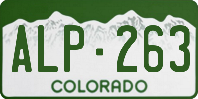 CO license plate ALP263