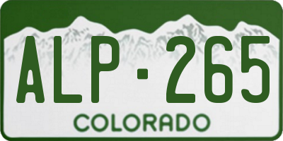 CO license plate ALP265