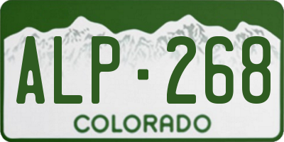 CO license plate ALP268