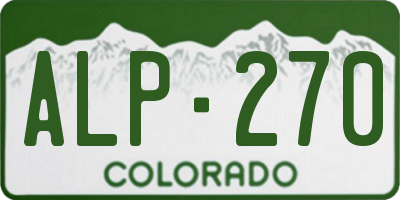 CO license plate ALP270