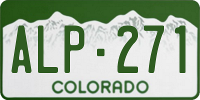 CO license plate ALP271