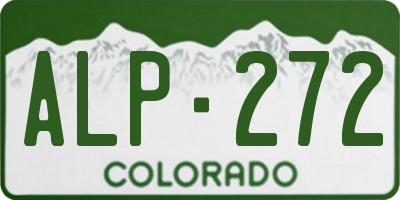 CO license plate ALP272