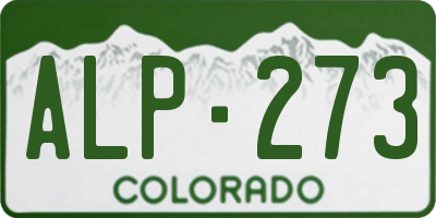 CO license plate ALP273