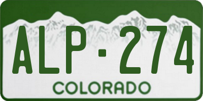 CO license plate ALP274
