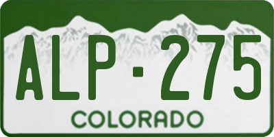 CO license plate ALP275