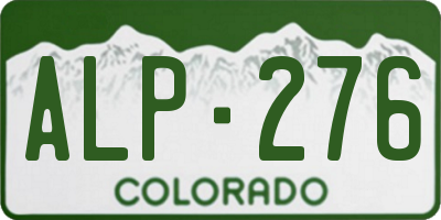 CO license plate ALP276