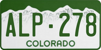 CO license plate ALP278
