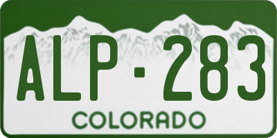 CO license plate ALP283