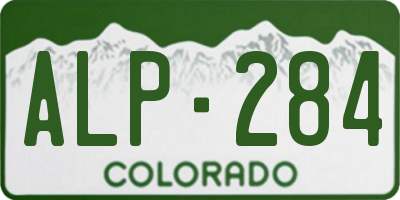 CO license plate ALP284