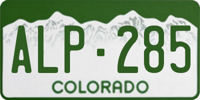 CO license plate ALP285