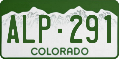 CO license plate ALP291