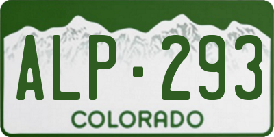 CO license plate ALP293