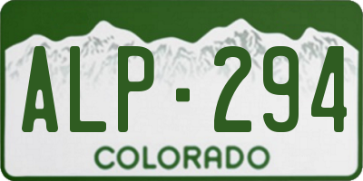 CO license plate ALP294
