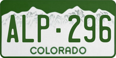 CO license plate ALP296