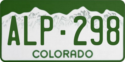 CO license plate ALP298