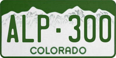 CO license plate ALP300