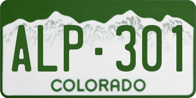 CO license plate ALP301