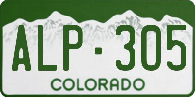 CO license plate ALP305
