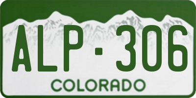 CO license plate ALP306