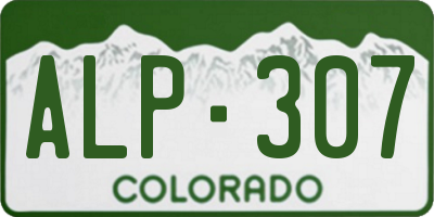CO license plate ALP307