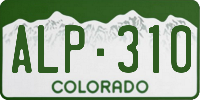 CO license plate ALP310