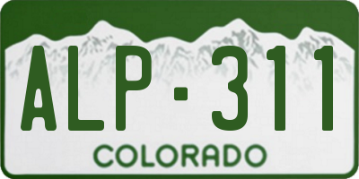 CO license plate ALP311