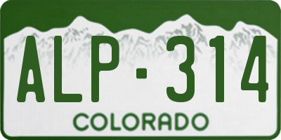CO license plate ALP314