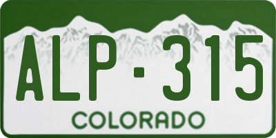 CO license plate ALP315