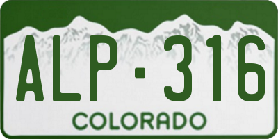 CO license plate ALP316