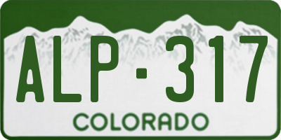 CO license plate ALP317