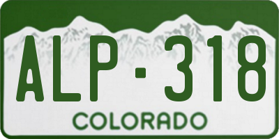 CO license plate ALP318