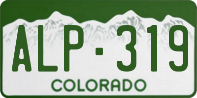 CO license plate ALP319