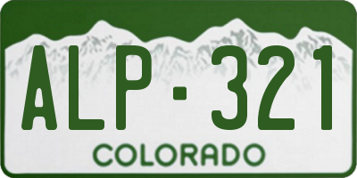 CO license plate ALP321