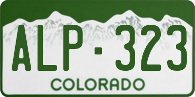 CO license plate ALP323