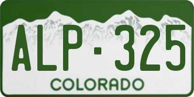 CO license plate ALP325