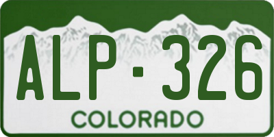 CO license plate ALP326