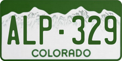 CO license plate ALP329