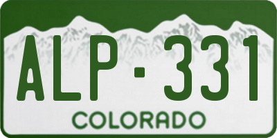 CO license plate ALP331