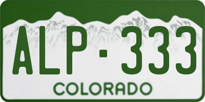 CO license plate ALP333