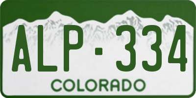 CO license plate ALP334