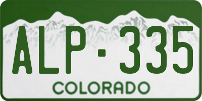 CO license plate ALP335