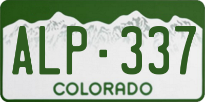 CO license plate ALP337