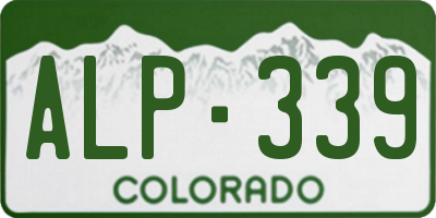 CO license plate ALP339