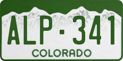 CO license plate ALP341