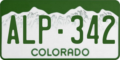 CO license plate ALP342