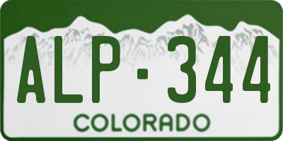 CO license plate ALP344