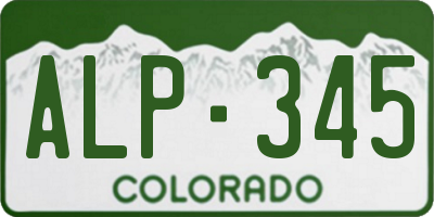 CO license plate ALP345