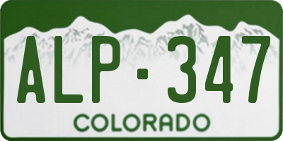 CO license plate ALP347